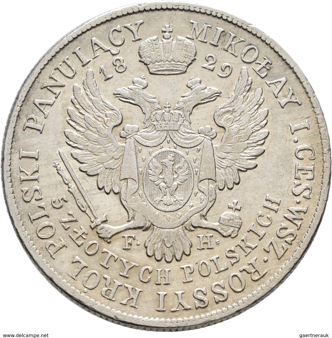 Polen: Alexander I. Von Russland 1815-1825: 5 Zloty 1829 FH, Warschau, Gumowski 2522, Kopicki 2707, - Pologne