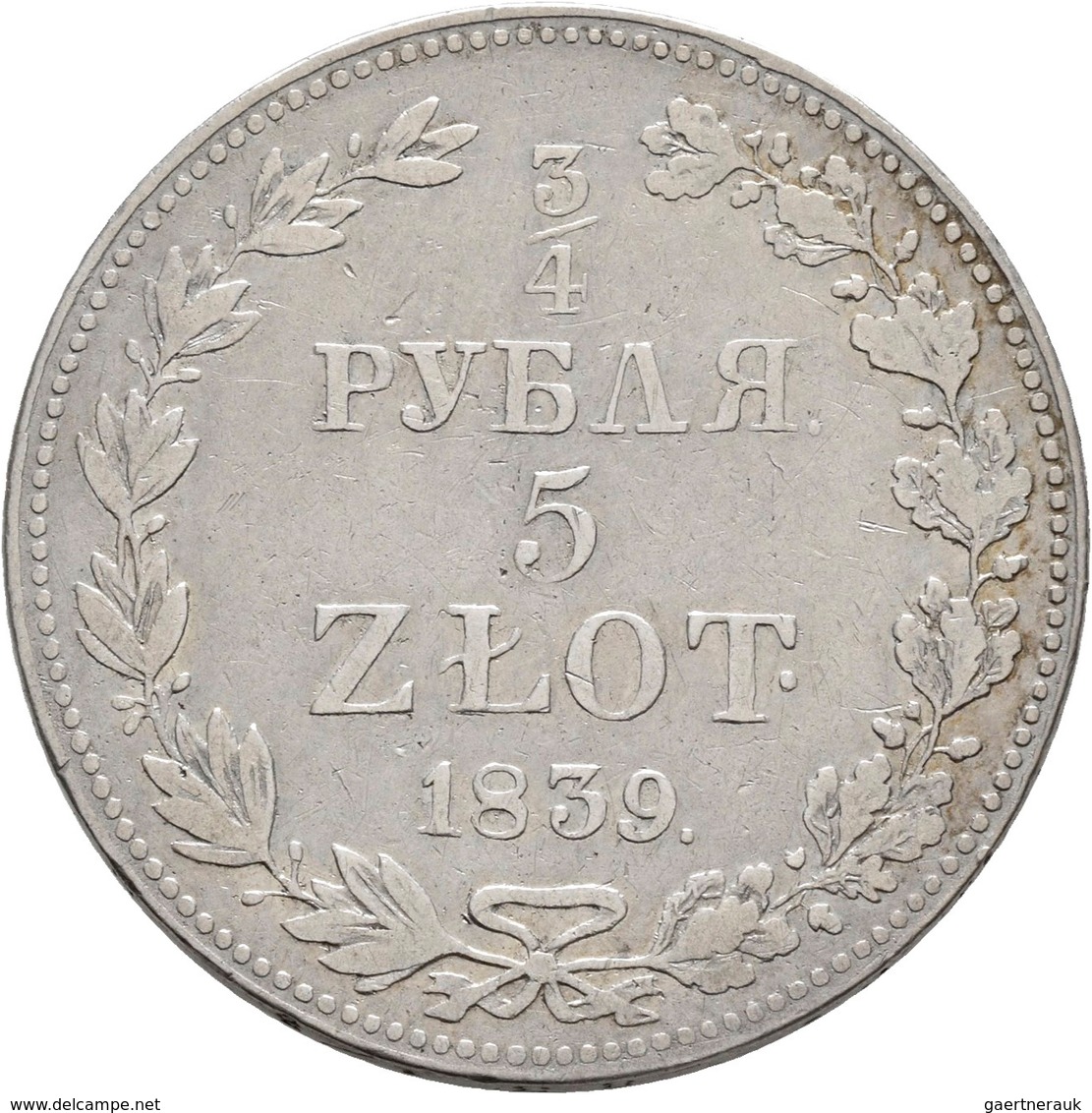 Polen: Nikolaus I., 1825-1855: Lot 2 Stück; 1½ Rubel (10 Zlotych) 1837 MW, Bitkin 113 Und ¾ Rubel (5 - Polen