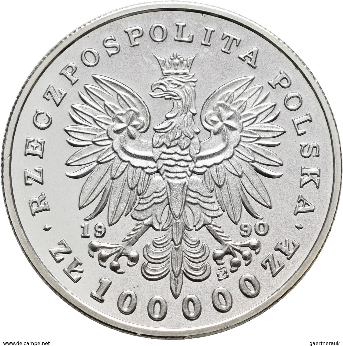 Polen: 100.000 Zlotych 1990, Fryderyk Chopin, KM# Y 199. Polierte Platte. - Polen