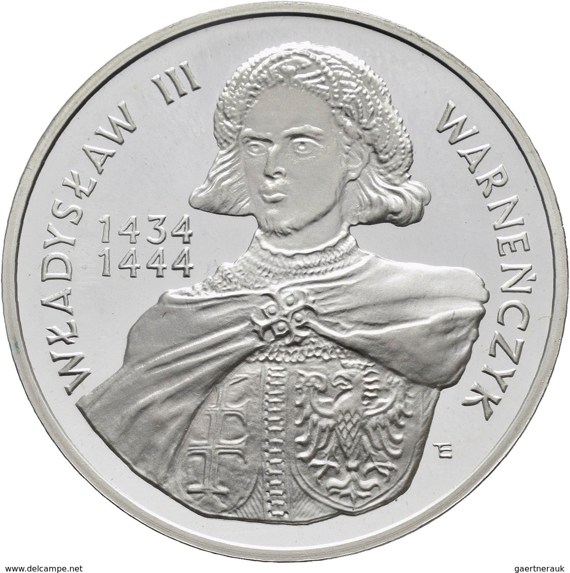 Polen: 200.000 Zlotych 1992, Wladyslaw III Warnenczyk, KM# Y 253. Polierte Platte. - Pologne