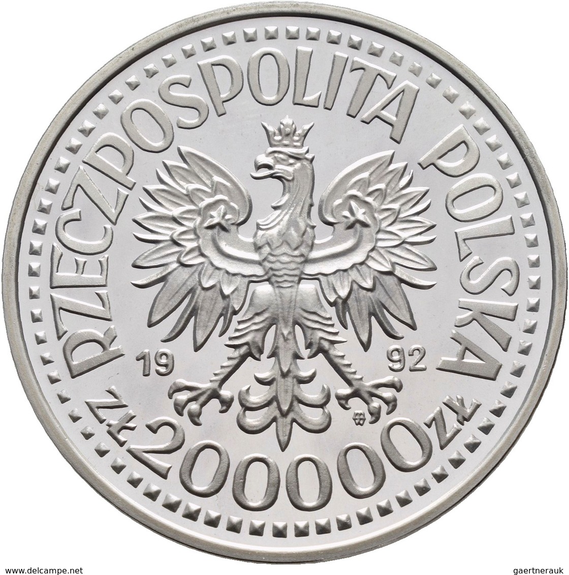 Polen: 200.000 Zlotych 1992, Wladyslaw III Warnenczyk, KM# Y 253. Polierte Platte. - Pologne