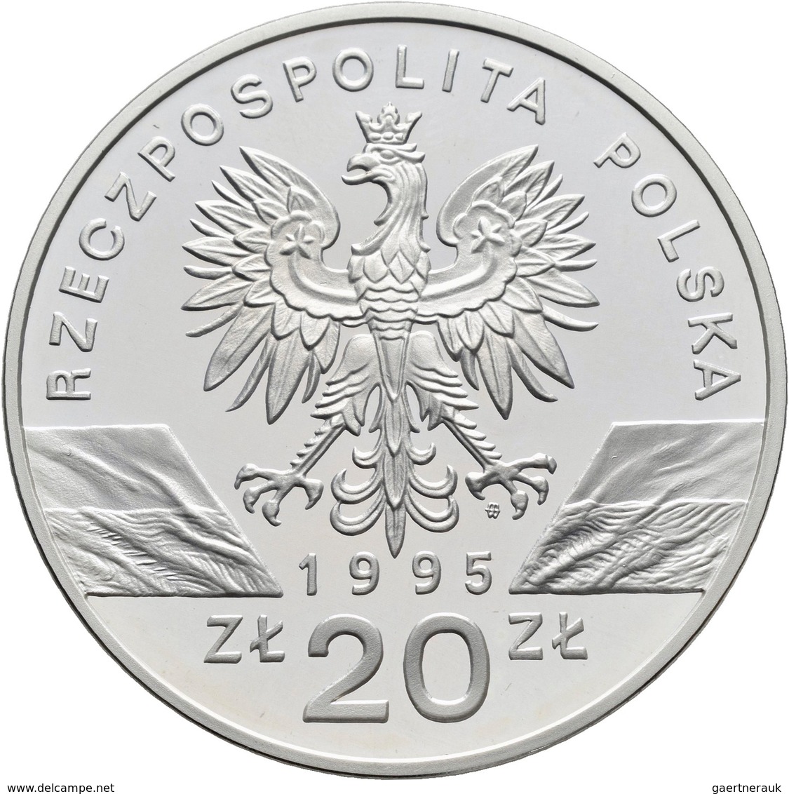 Polen: 20 Zlotych 1995, Wels / Sum / Silurus Glanis, KM# Y 290. Polierte Platte. - Pologne