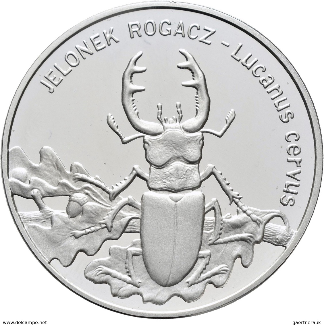 Polen: 20 Zlotych 1997, Hirschkäfer / Jelonek Rogacz / Lucanus Cervus, KM# Y 330. Polierte Platte. - Polen