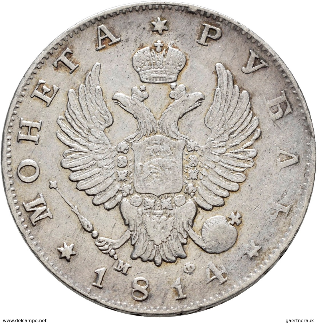 Russland: Alexander I. 1801-1825: Rubel 1814, St. Petersburg, Davenport 251, 20,58g, Sehr Schön. - Russie