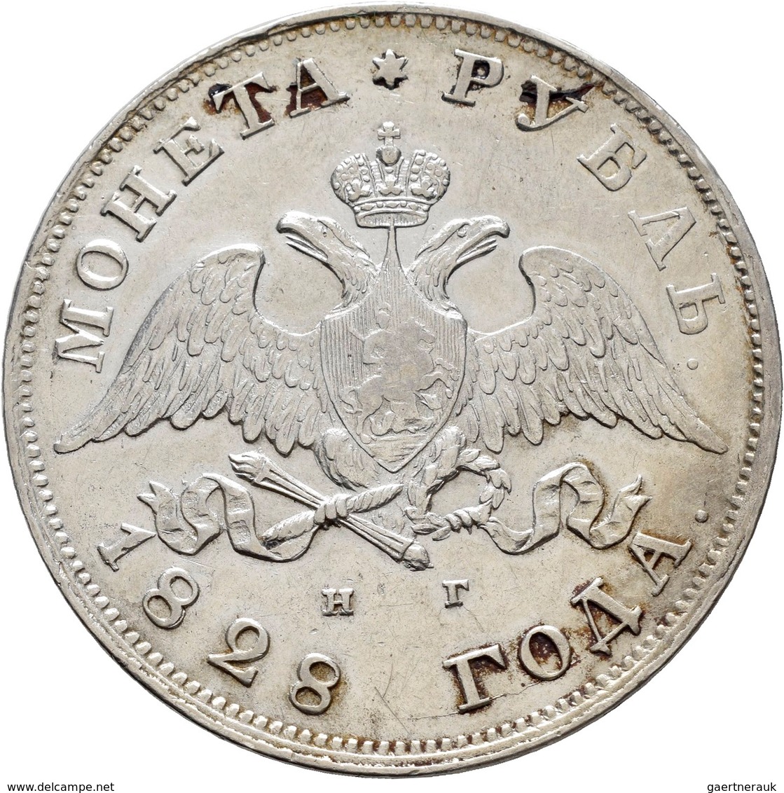 Russland: Nikolaus I. 1825-1855: 1 Rubel 1828, St. Petersburg, Davenport 282, 20,67 G, Sehr Schön+. - Rusland