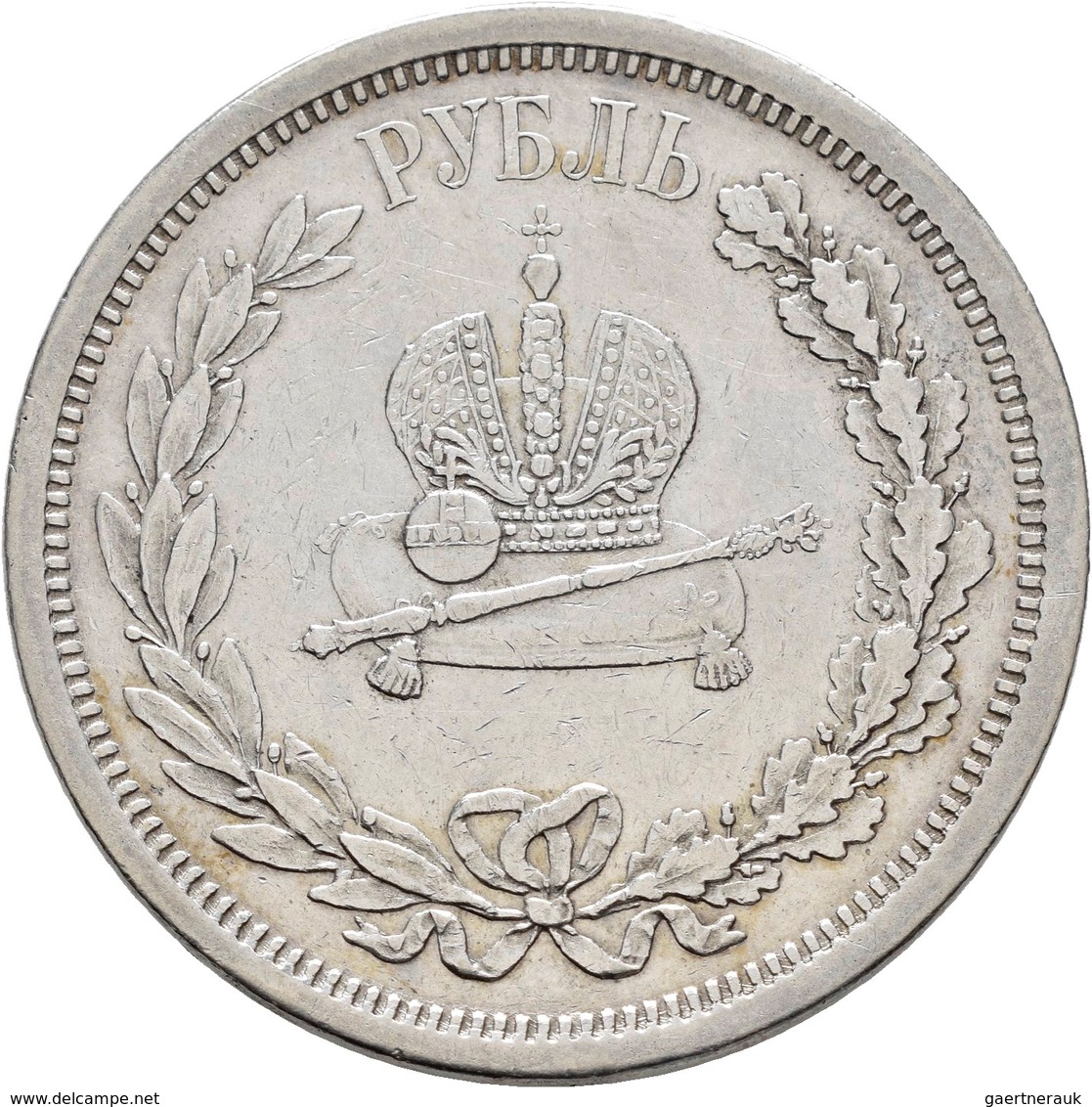 Russland: Alexander III. 1881-1894: 1 Rubel 1883, St. Petersburg, Auf Seine Krönung, Davenport 291, - Russland