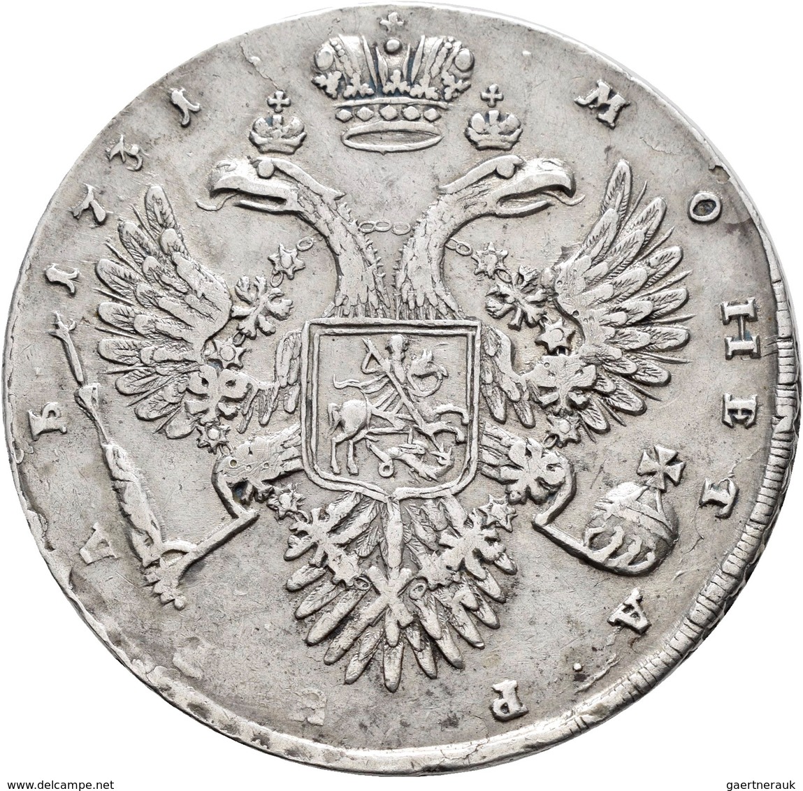 Russland: Anna 1730-1740: Rubel 1731, Davenport 1670, 25,63 G, Sehr Schön+. - Russland