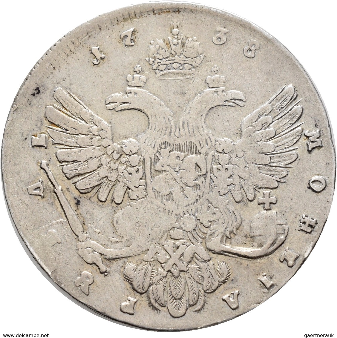 Russland: Anna 1730-1740: Rubel 1738, Davenport 1674, 25,18 G, Schön-sehr Schön. - Russie