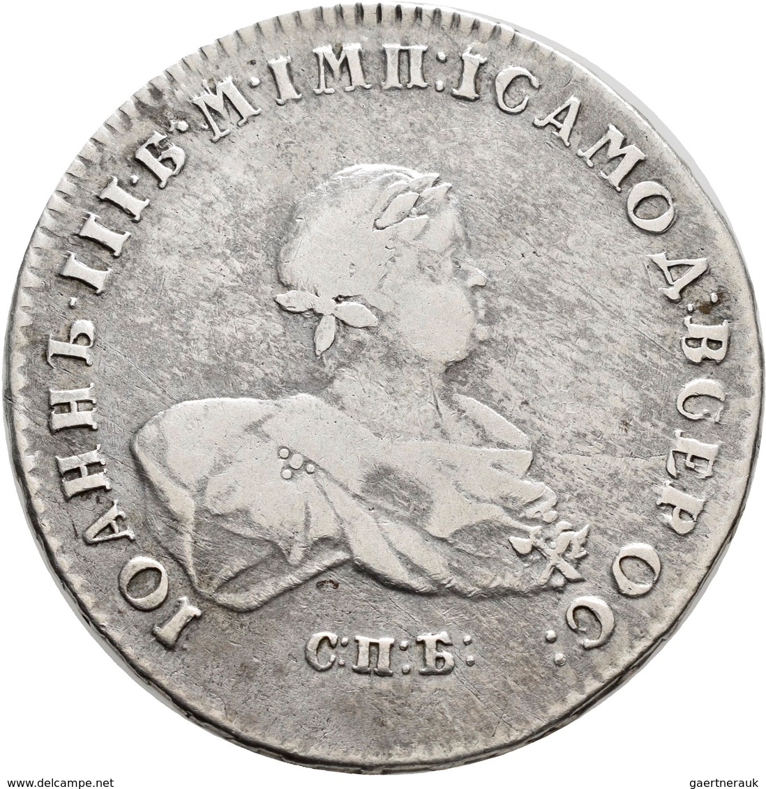 Russland: Ivan VI. (Ioan III. ) 1740-1741: Rubel 1741, Davenport 1676, 25,38 G, Schön-sehr Schön. - Rusland