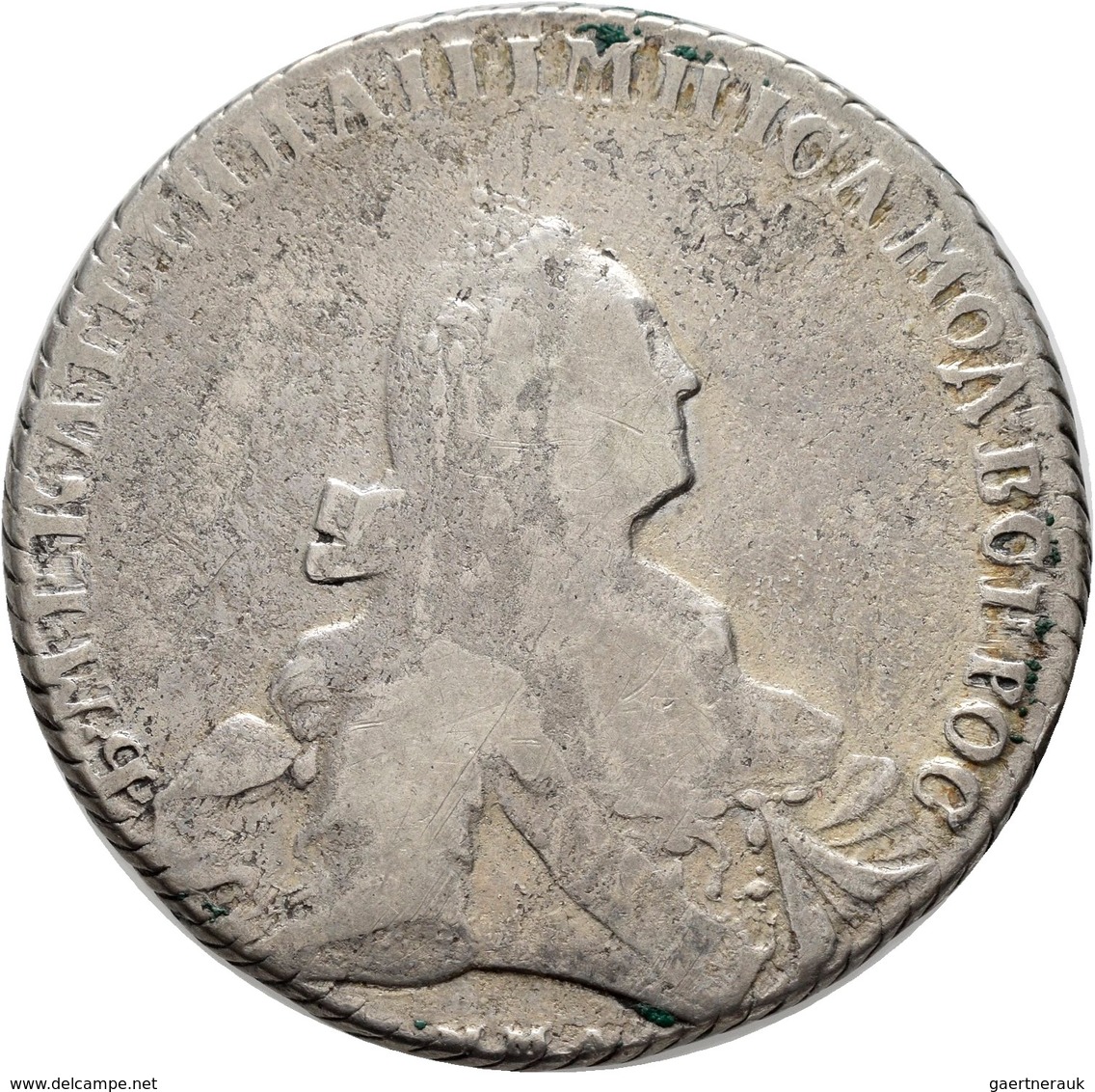 Russland: Katharina II. Die Große 1762-1796: Lot 2 Stück; 1 Rubel 1768 + 1 Rubel 1774; Davenport 168 - Rusland