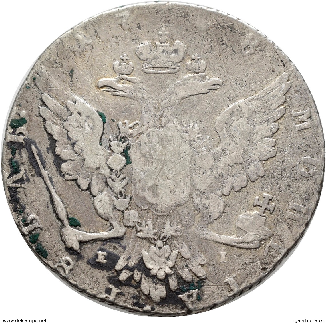Russland: Katharina II. Die Große 1762-1796: Lot 2 Stück; 1 Rubel 1768 + 1 Rubel 1774; Davenport 168 - Russie