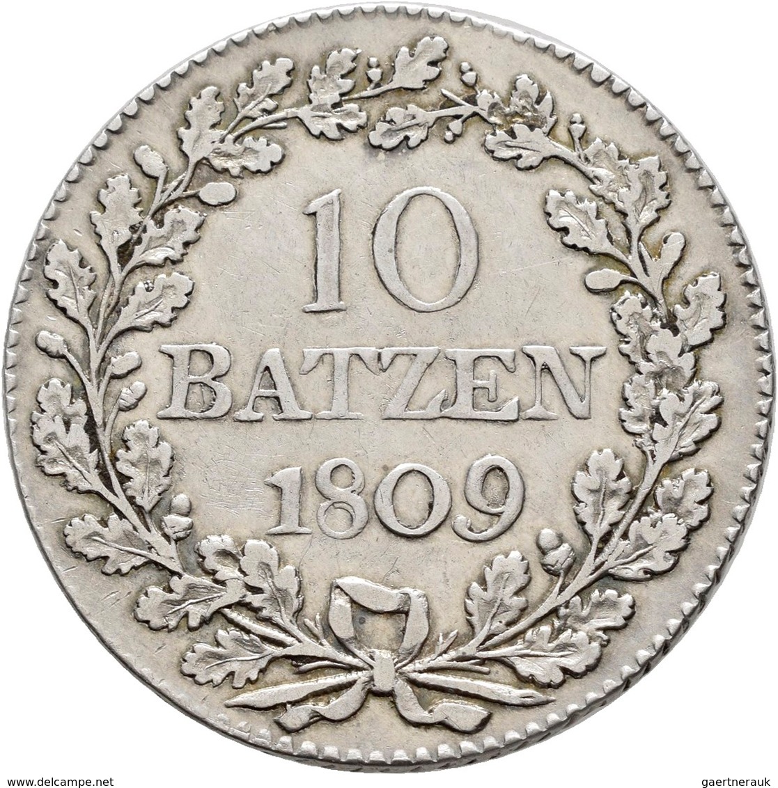 Schweiz: Aargau: 10 Batzen 1809, HMZ 2-21b, 7,21 G, Winzige Kratzer, Sehr Schön+. - Autres & Non Classés