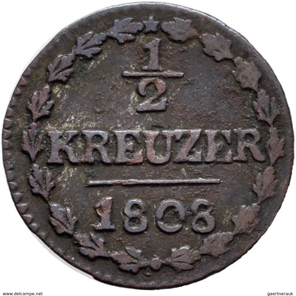 Schweiz: Thurgau: 1/2 Kreuzer 1808, HMZ 2-937a, Selten, Sehr Schön. - Andere & Zonder Classificatie