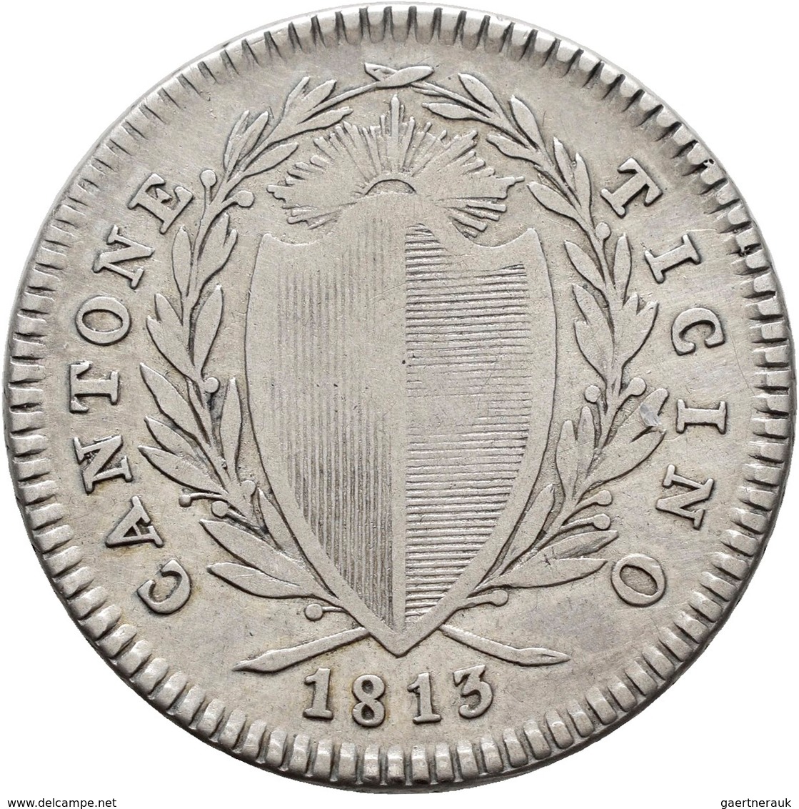 Schweiz: Ticino/Tessin: 1 Franken 1813, HMZ 2-925b, 7,16 G, Schön/schön-sehr Schön. - Andere & Zonder Classificatie