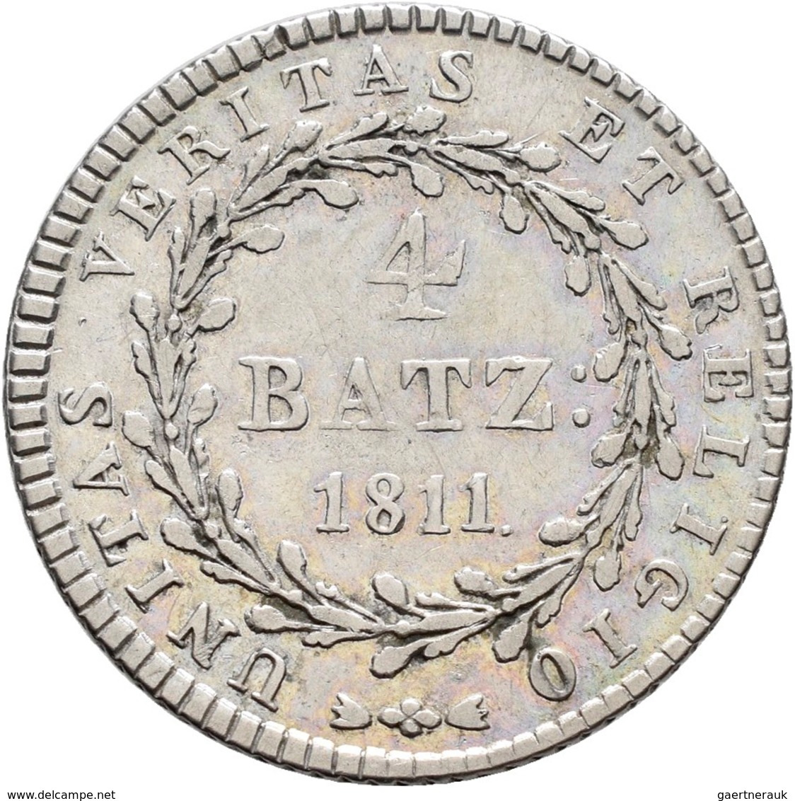 Schweiz: Uri: 4 Batzen 1811, HMZ 2- 992a, 3,49 G, Auflage: 3.510 Exemplare, Sehr Schön. - Andere & Zonder Classificatie