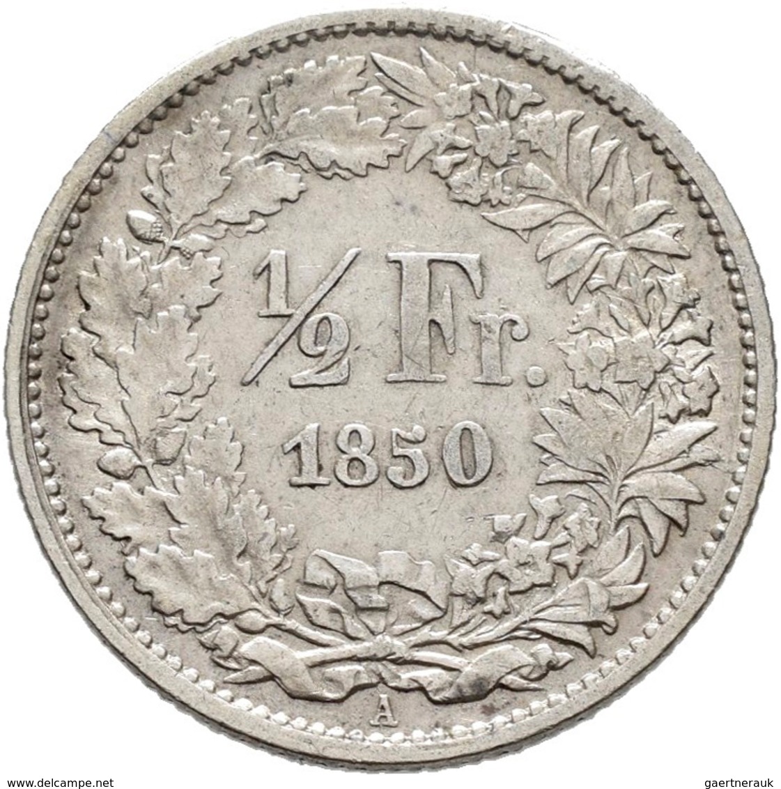 Schweiz: Lot 5 Stück; 2 Franken 1860, 1 Franken 1861, 1/2 Franken 1850, 20 Rappen 1859, 10 Rappen 18 - Andere & Zonder Classificatie