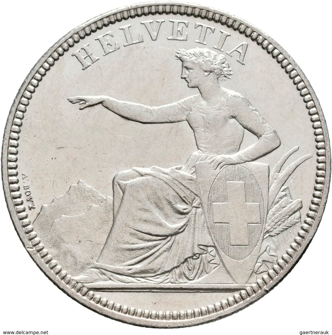 Schweiz: 5 Franken 1874 B (Bern), HMZ 2-1197 D, Divo 47, Vorzüglich. - Andere & Zonder Classificatie