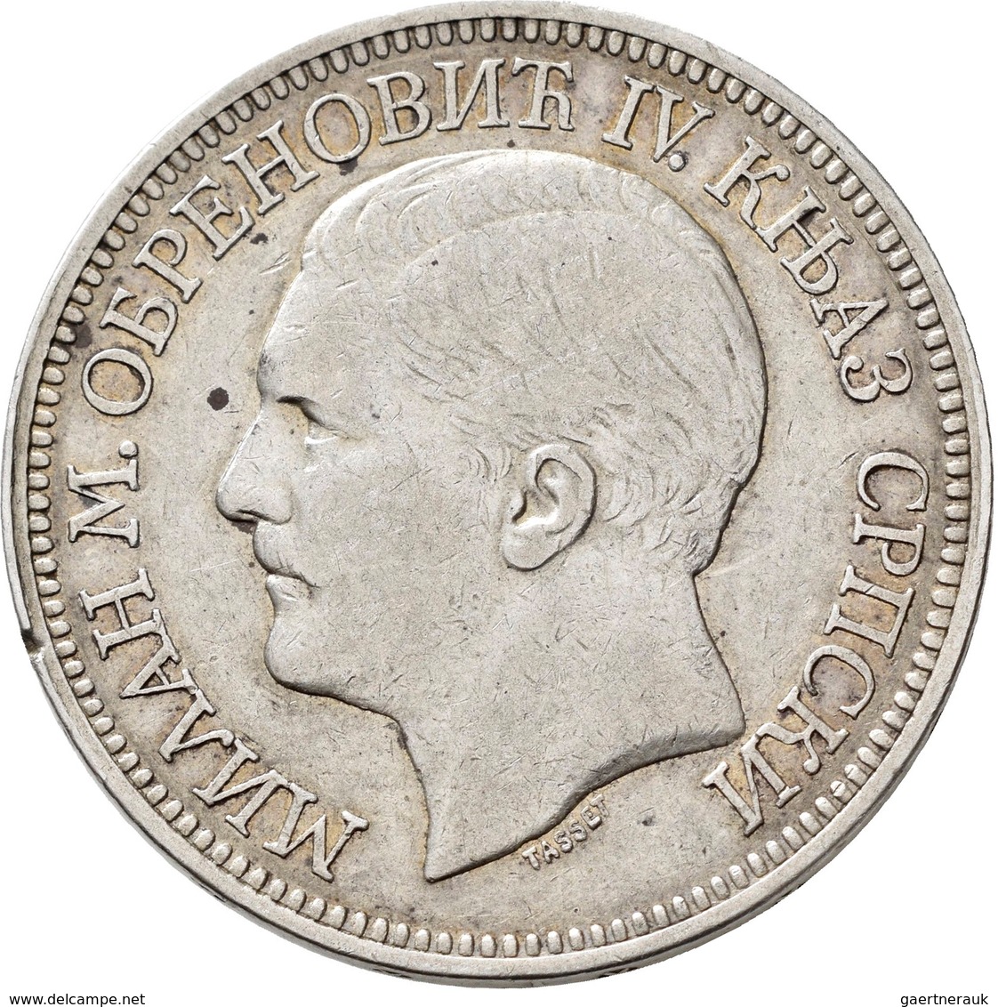 Serbien: Lot 2 Stück; 5 Dinara 1879 Und 5 Dinara 1904, 100-Jahrfeier Der Karageorge-Dynastie, Kratze - Serbie