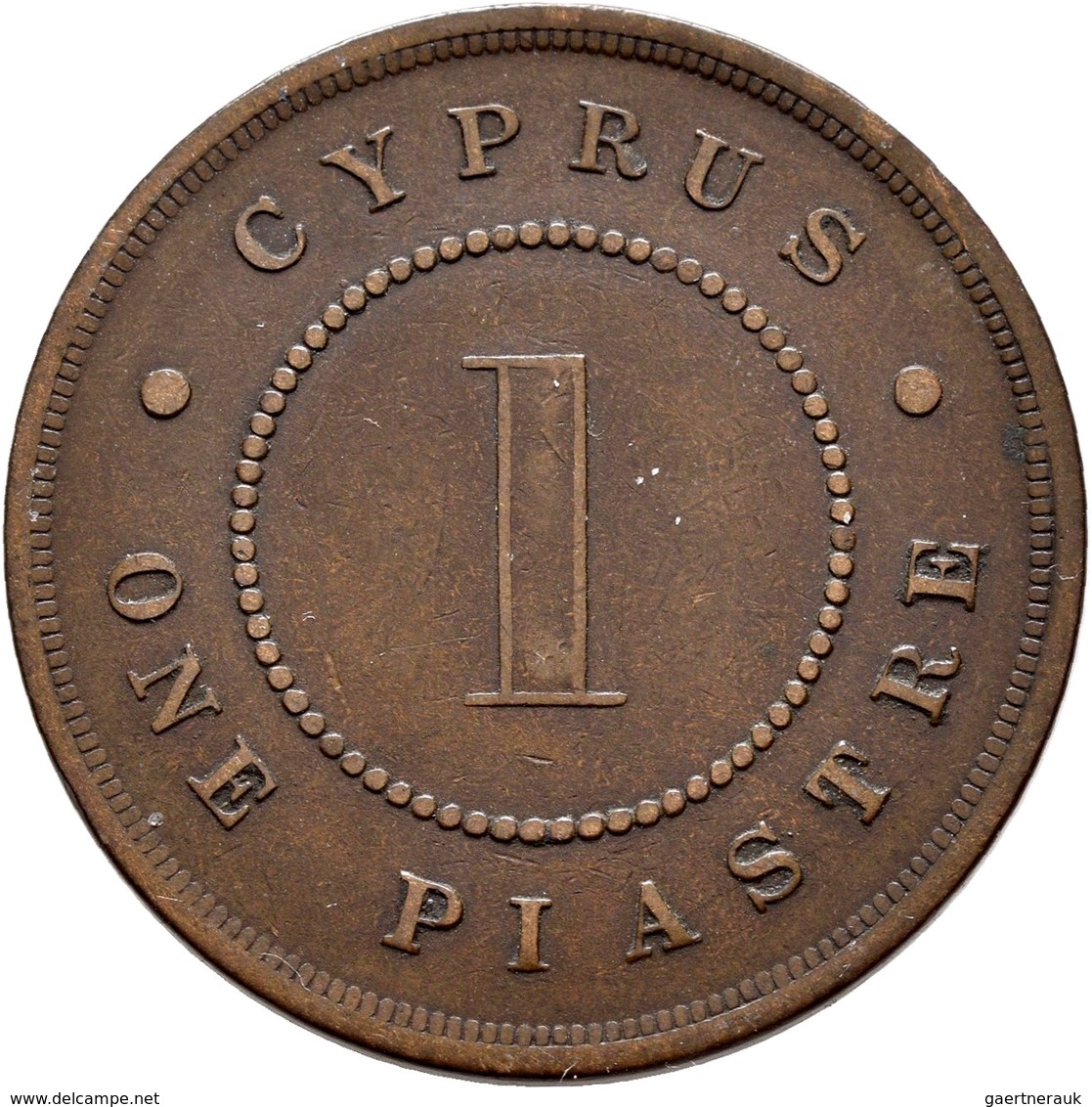 Zypern: Cyprus British Colony, Victoria 1837-1901: 1 Piastre 1886, KM# 3.2, Tolle Patina, Sehr Schön - Cyprus