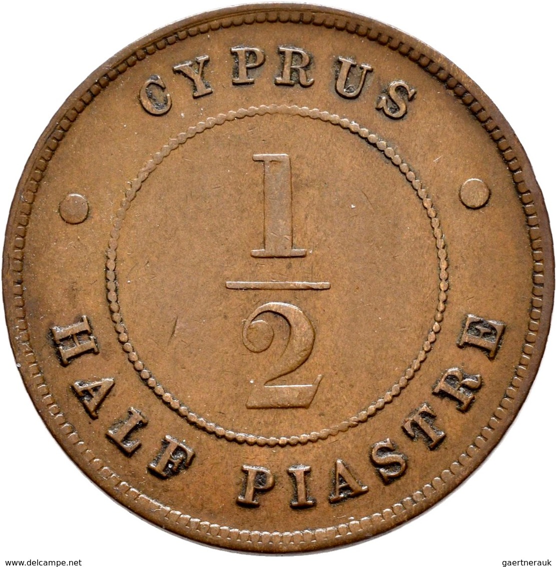 Zypern: Cyprus British Colony, Victoria 1837-1901: 1 Piastre 1886, KM# 3.2, Tolle Patina, Sehr Schön - Zypern