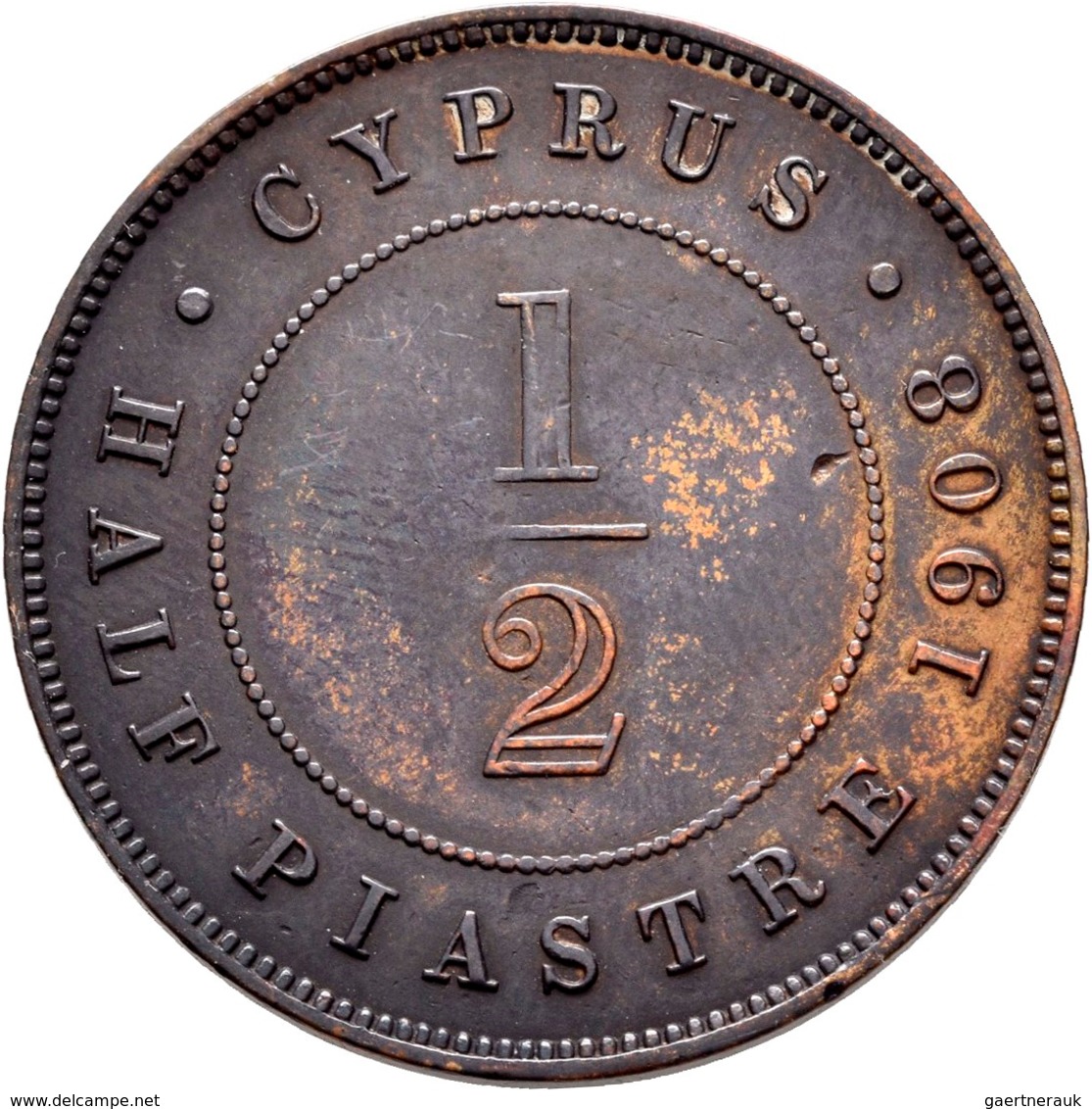 Zypern: Cyprus British Colony, Edward VII. 1901-1910: 1 Piastre 1908, KM# 12, Sehr Seltene Münze, Kl - Chypre