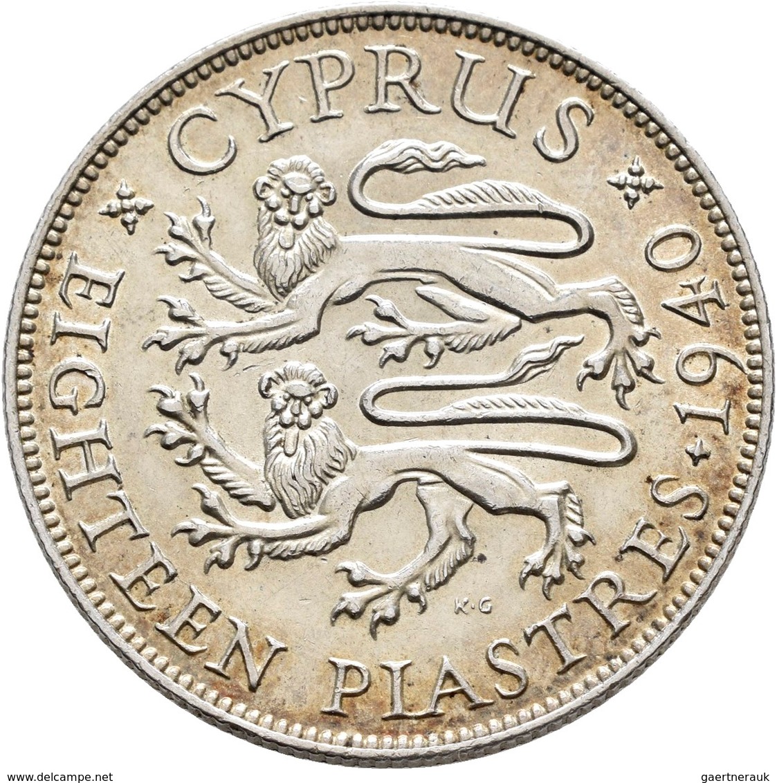 Zypern: Cyprus British Colony, Lot 4 x 18 Piastres, dabei: Victoria 1901, Edward VII. 1907, Georg V.