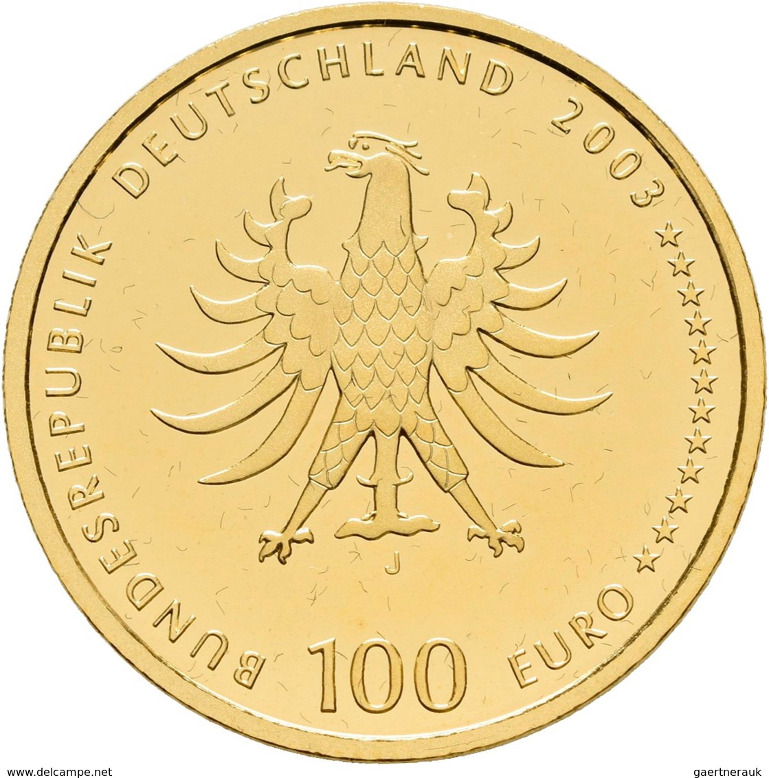 Deutschland - Anlagegold: 100 Euro 2003 Quedlinburg (A), In Originalkapsel Und Etui, Mit Zertifikat, - Allemagne