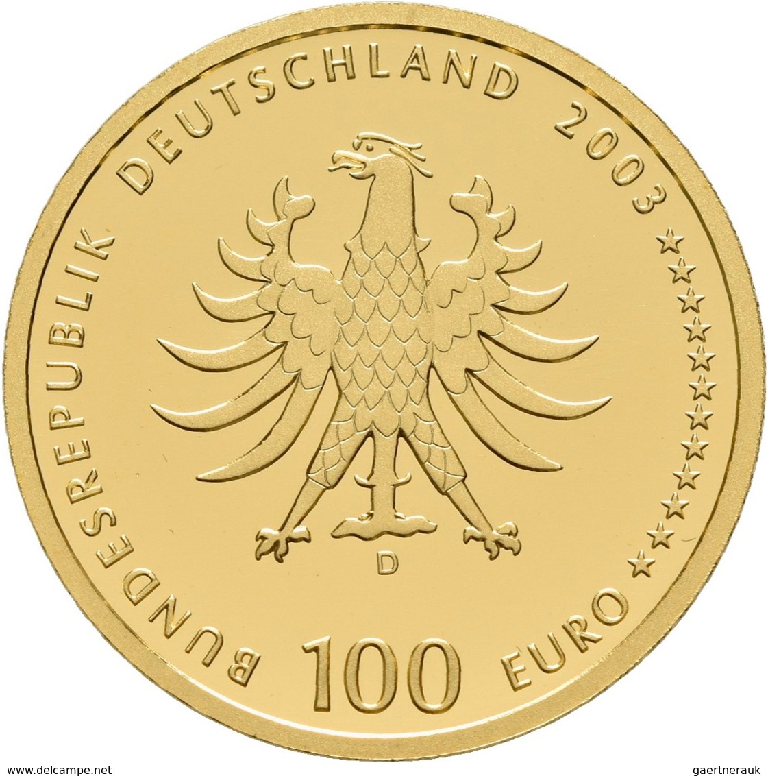 Deutschland - Anlagegold: 5 X 100 Euro 2003 Quedlinburg (A,D,F,G,J), In Originalkapsel Und Etui, Mit - Duitsland