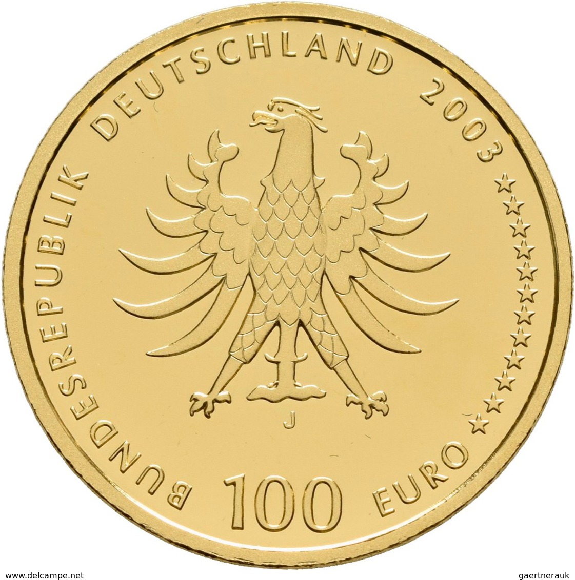 Deutschland - Anlagegold: 5 X 100 Euro 2003 Quedlinburg (A,D,F,G,J), In Originalkapsel Und Etui, Mit - Duitsland