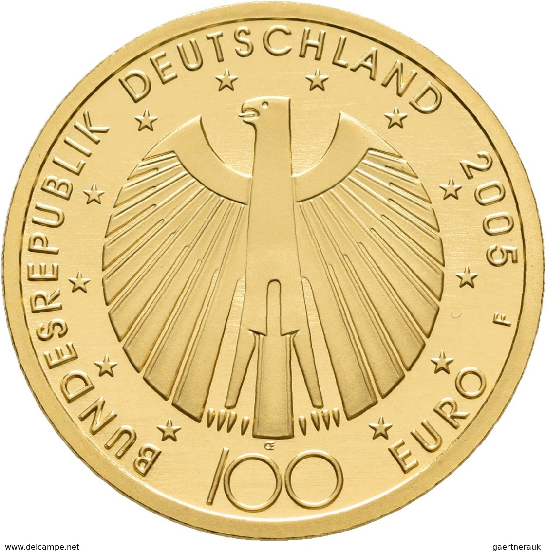 Deutschland - Anlagegold: 100 Euro 2005 Fußball WM 2006 In Deutschland (F - Stuttgart), In Originalk - Duitsland