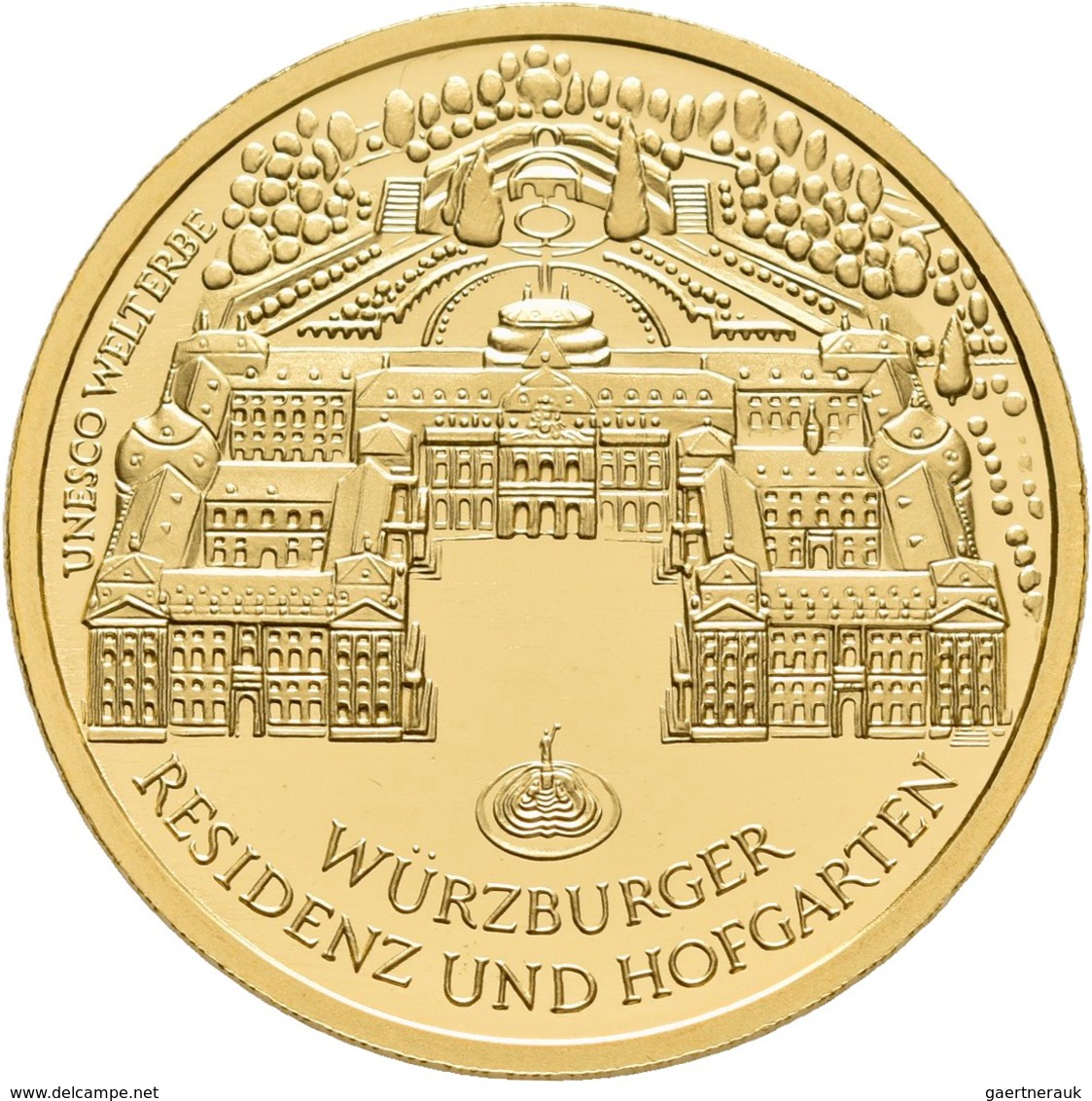 Deutschland - Anlagegold: 100 Euro 2010 Würzburger Residenz (F - Stuttgart), In Originalkapsel Und E - Allemagne