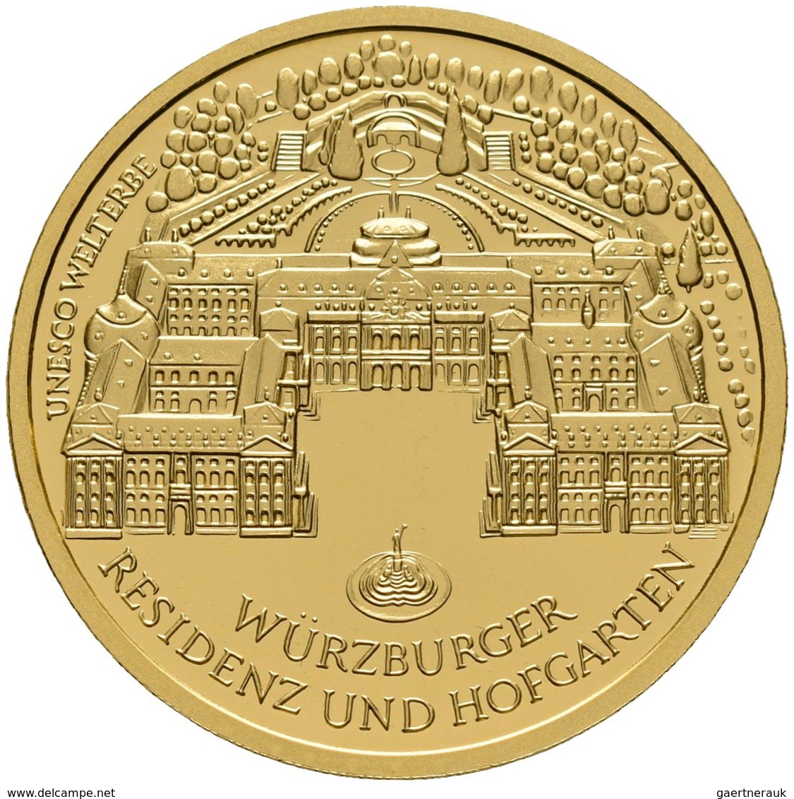 Deutschland - Anlagegold: 100 Euro 2010 Würzburger Residenz (F - Stuttgart), In Originalkapsel Und E - Allemagne