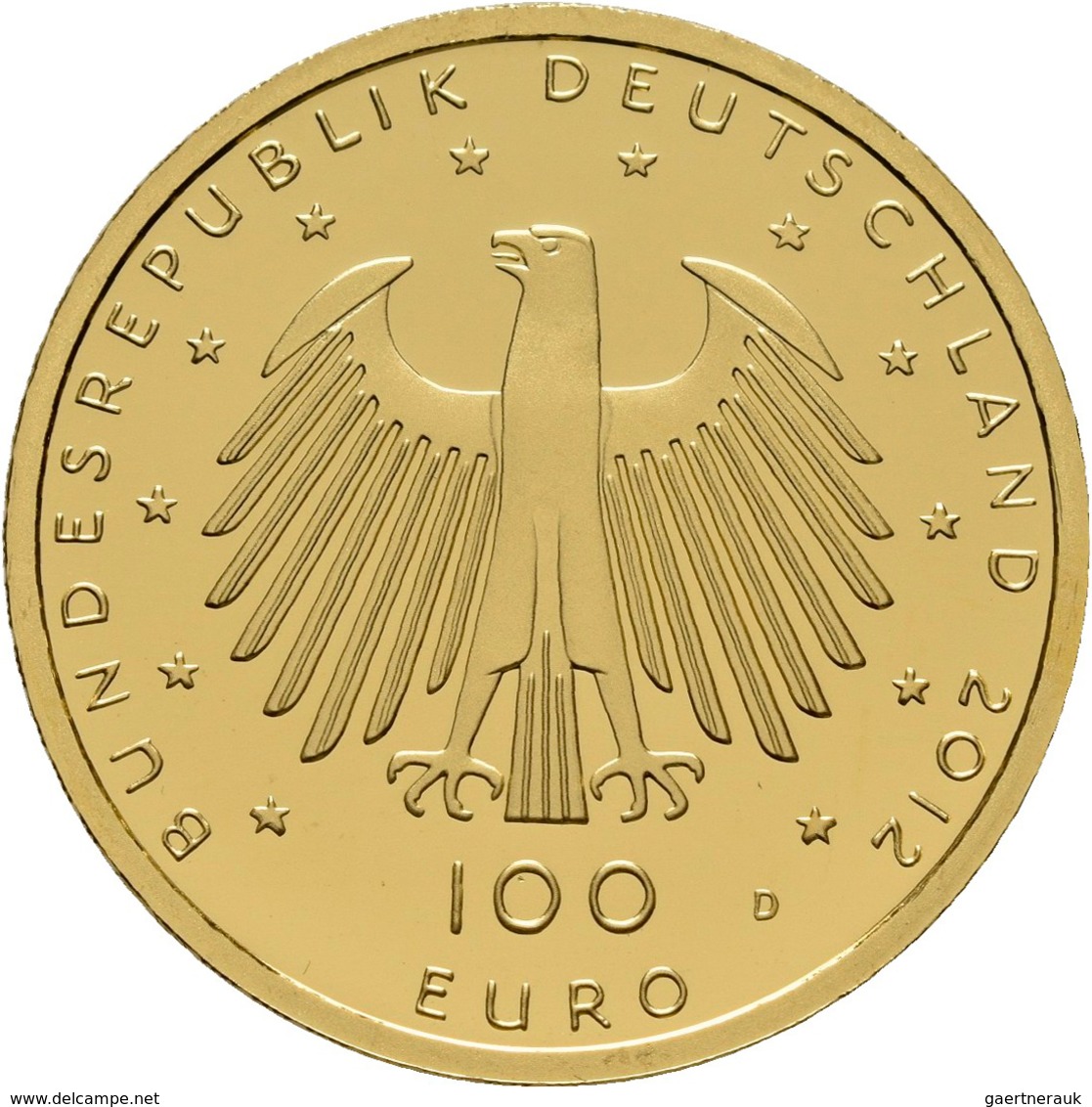 Deutschland - Anlagegold: 100 Euro 2012 Dom Zu Aachen (D - München), In Originalkapsel Und Etui, Mit - Allemagne