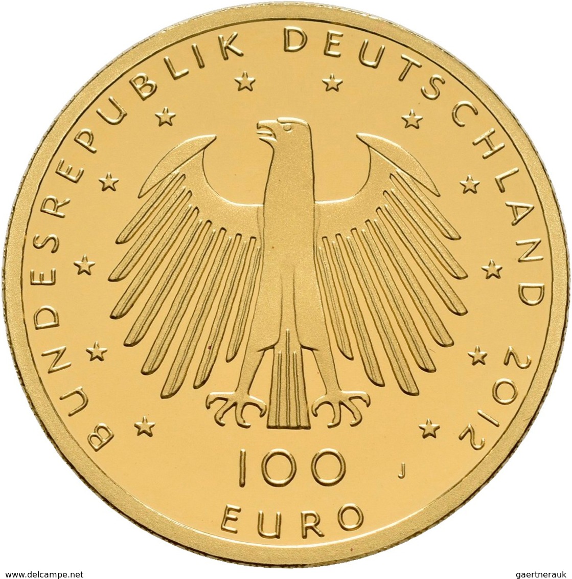 Deutschland - Anlagegold: 4 X 100 Euro 2012 Dom Zu Aachen (A,A,J,J), In Originalkapsel Und Etui, Mit - Deutschland