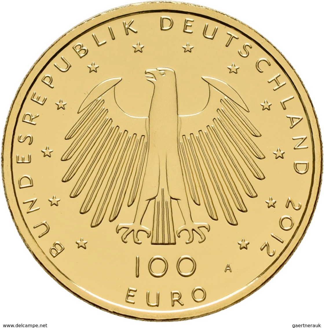 Deutschland - Anlagegold: 5 X 100 Euro 2012 Dom Zu Aachen (A,D,F,J,J), In Originalkapsel Und Etui, M - Deutschland