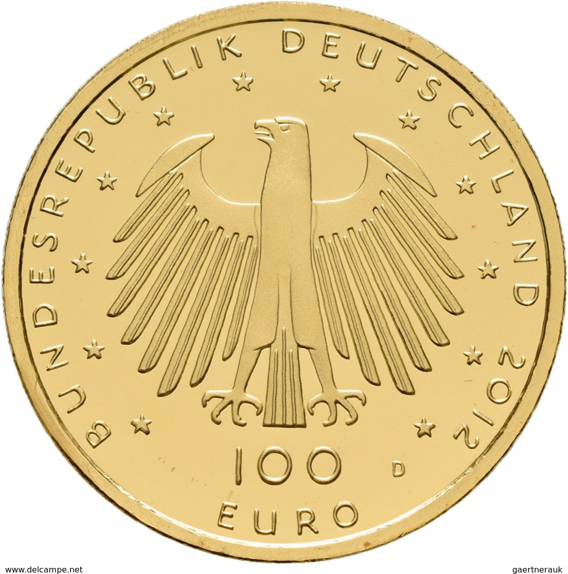 Deutschland - Anlagegold: 5 X 100 Euro 2012 Dom Zu Aachen (A,D,F,J,J), In Originalkapsel Und Etui, M - Allemagne