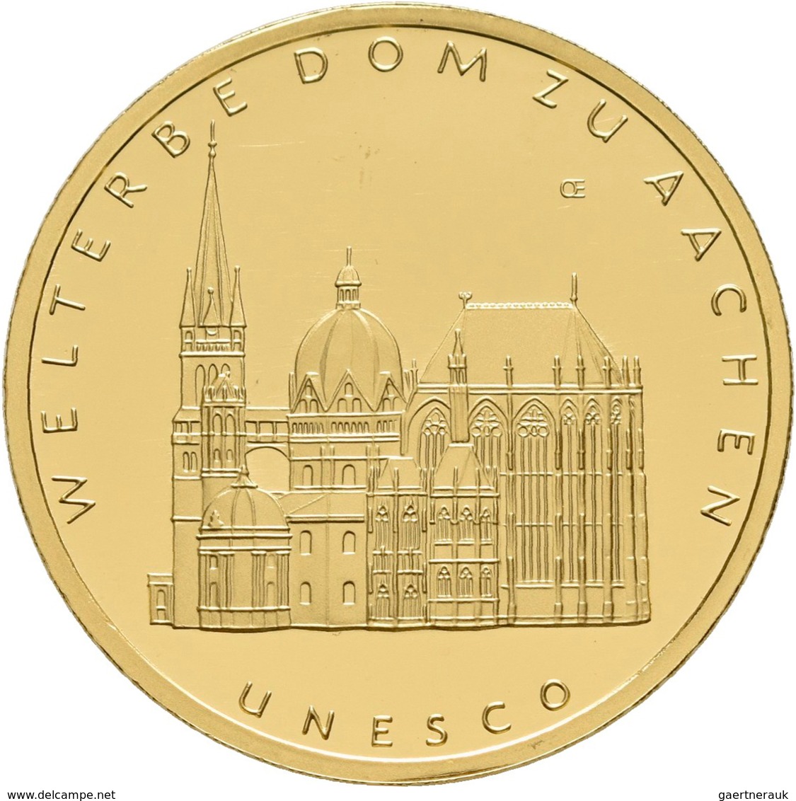 Deutschland - Anlagegold: 5 x 100 Euro 2012 Dom zu Aachen (A,D,F,J,J), in Originalkapsel und Etui, m