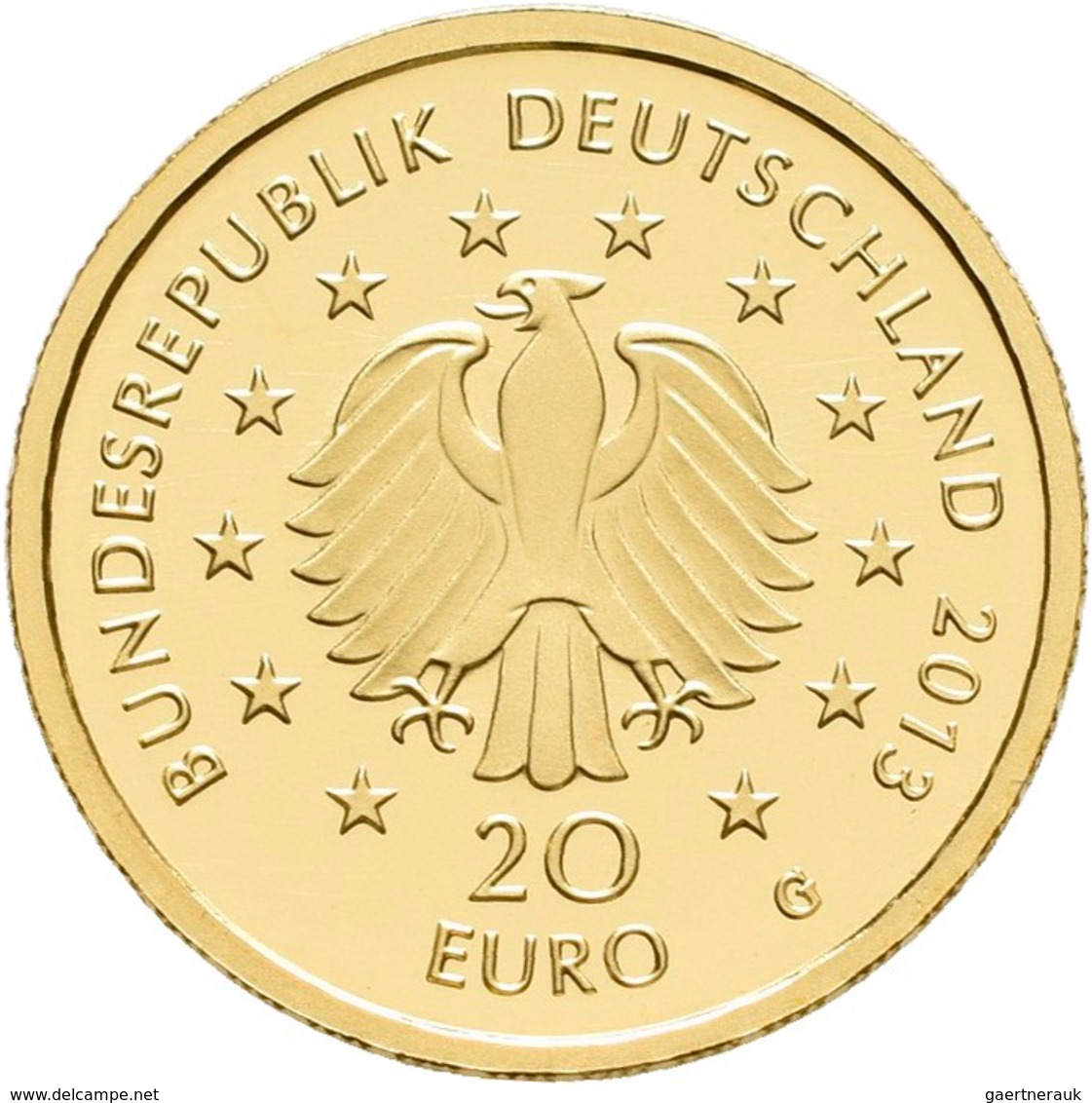 Deutschland - Anlagegold: 20 Euro 2013 Kiefer G - Karlsruhe. Serie Deutscher Wald. Jaeger 581. 3,89 - Duitsland