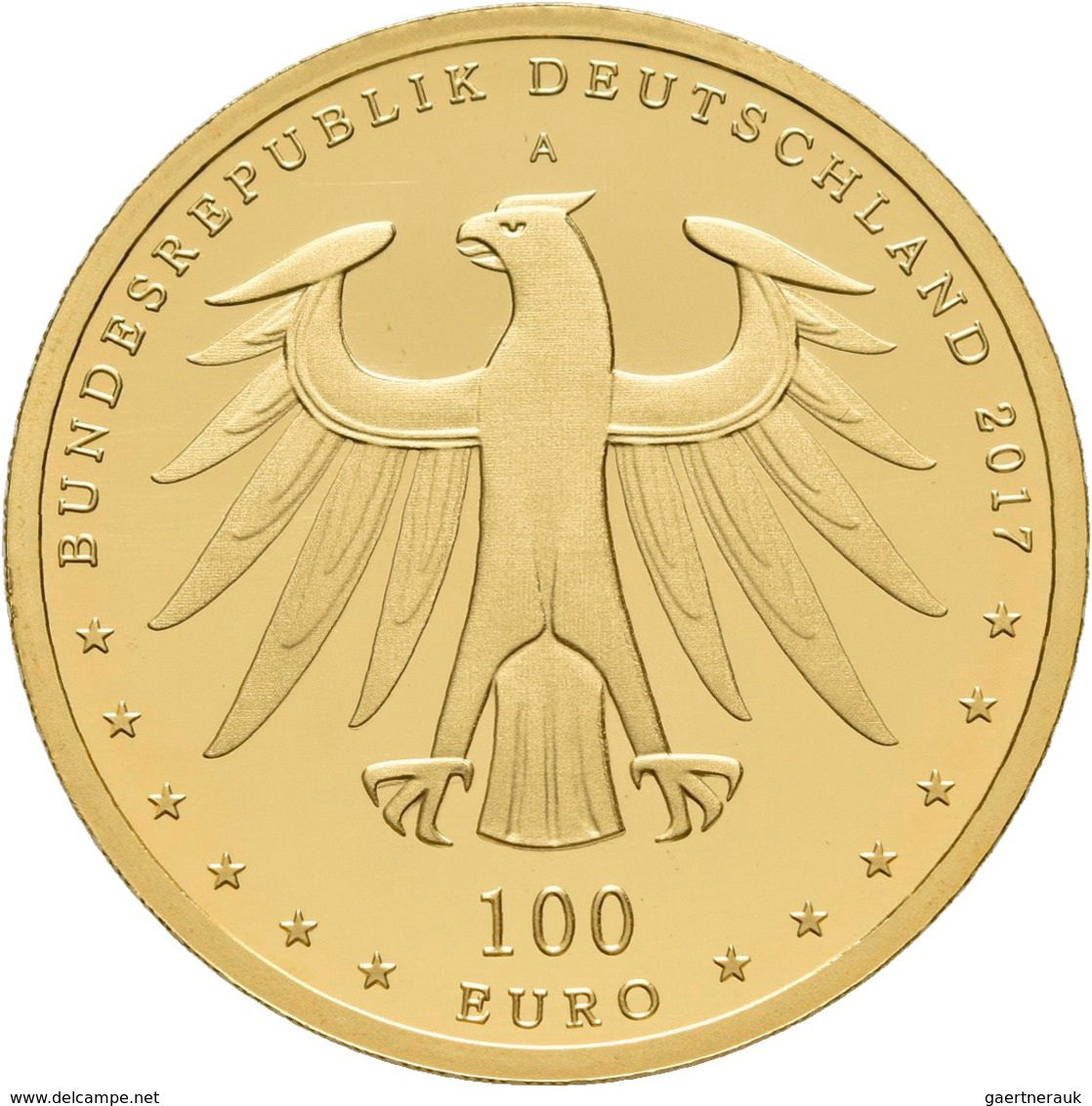 Deutschland - Anlagegold: 4 x 100 Euro 2017 Luthergedenkstätten Eisleben und Wittenberg (A,A,F,G), i