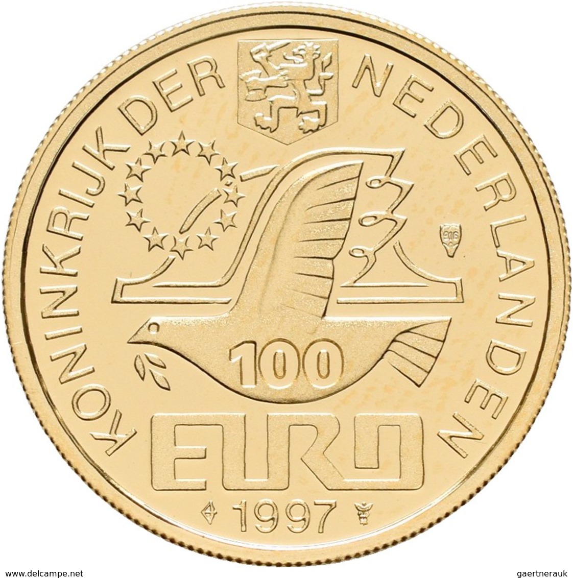 Niederlande - Anlagegold: 100 Euro 1997, P.C. Hoft, Gold 916/1000, 3,494 G, Polierte Platte. - Niederlande