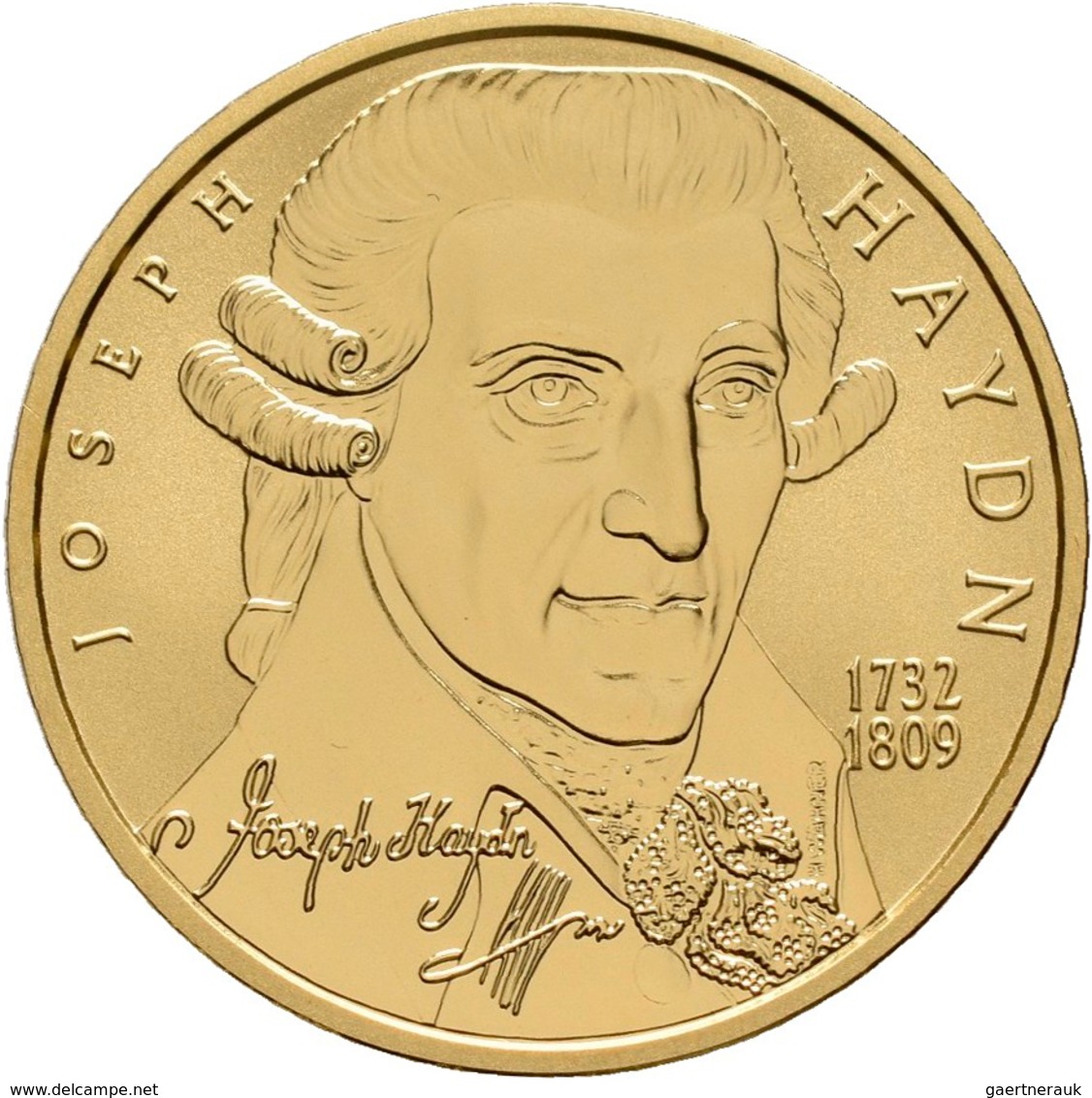 Österreich - Anlagegold: 50 Euro 2004 Grosse Komponisten - Joseph Haydn. KM# 3110, Fb 941. In Kapsel - Oesterreich