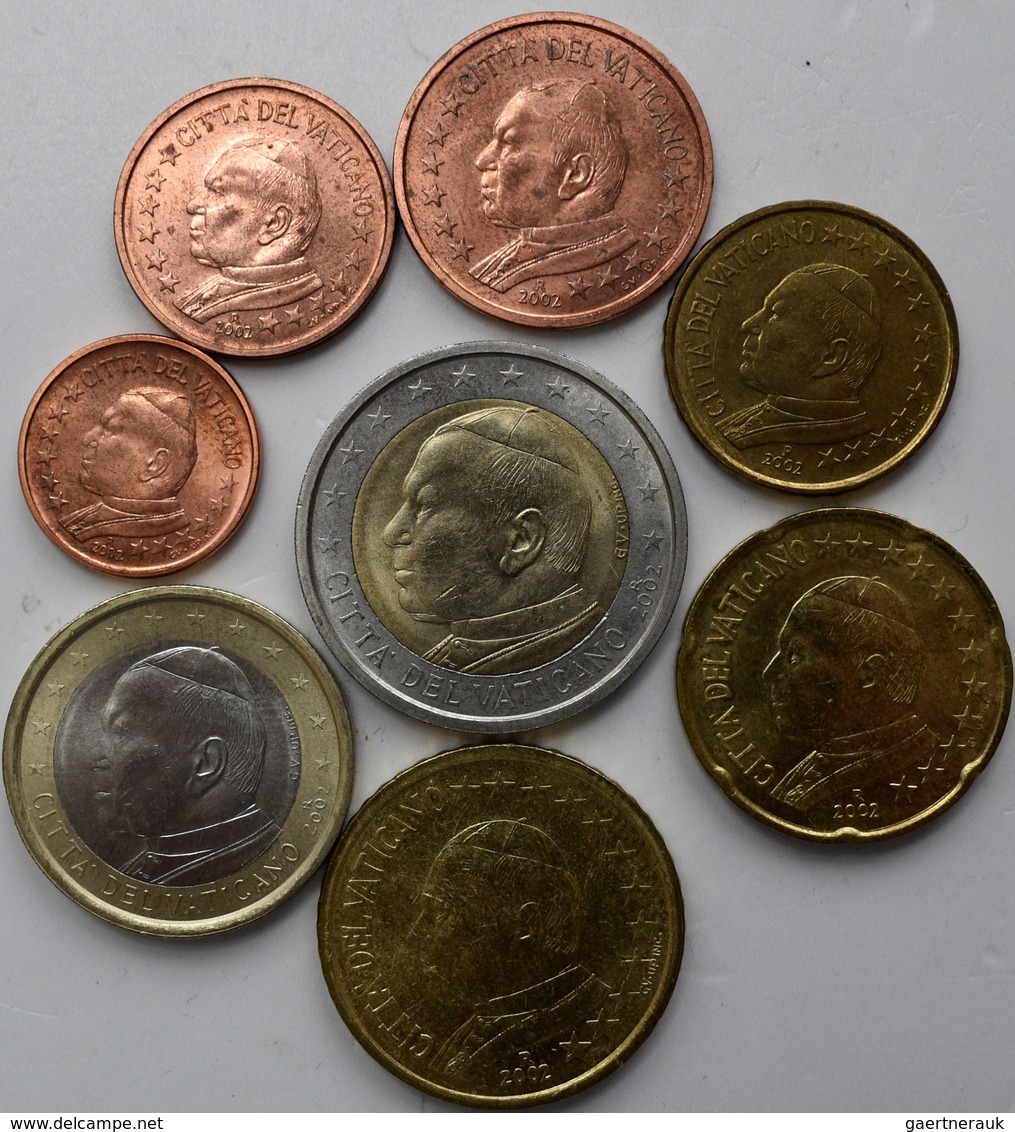 Vatikan: Johannes Paul II. 1978-2005: Loser Satz 8 Münzen Von 1 Cent Bis 2 Euro 2002. Münzen Teils A - Vatikan