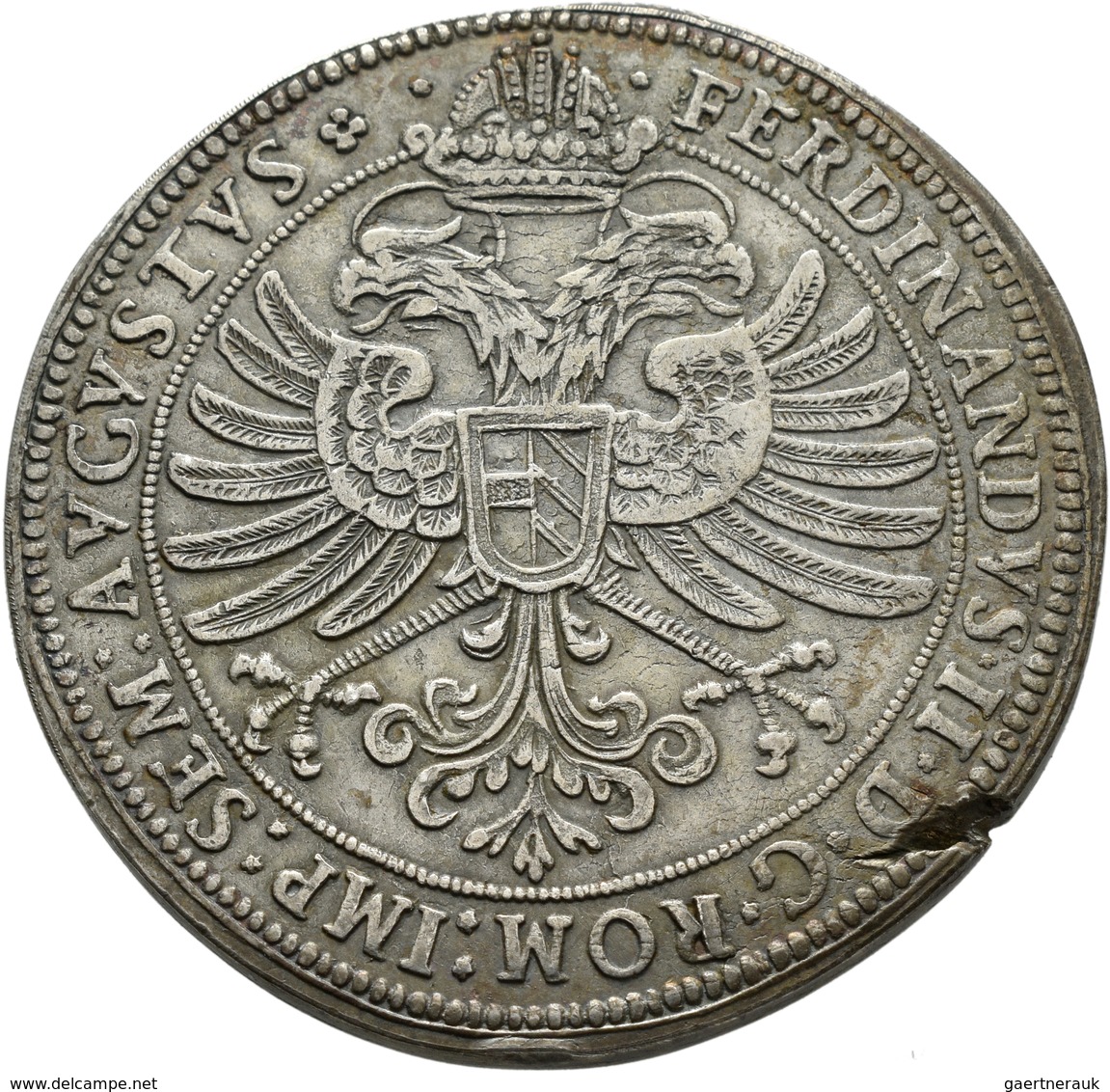 Altdeutschland Und RDR Bis 1800: Regensburg: Reichstaler 1626, Mit Titel Ferdinand II., 30,13 G, Bec - Autres & Non Classés