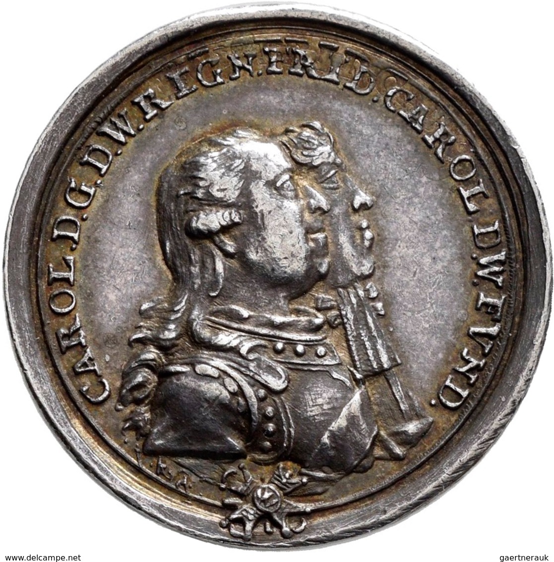 Altdeutschland Und RDR Bis 1800: Württemberg, Karl Eugen 1741-1793: Silbermedaille 1786, Unsigniert - Andere & Zonder Classificatie