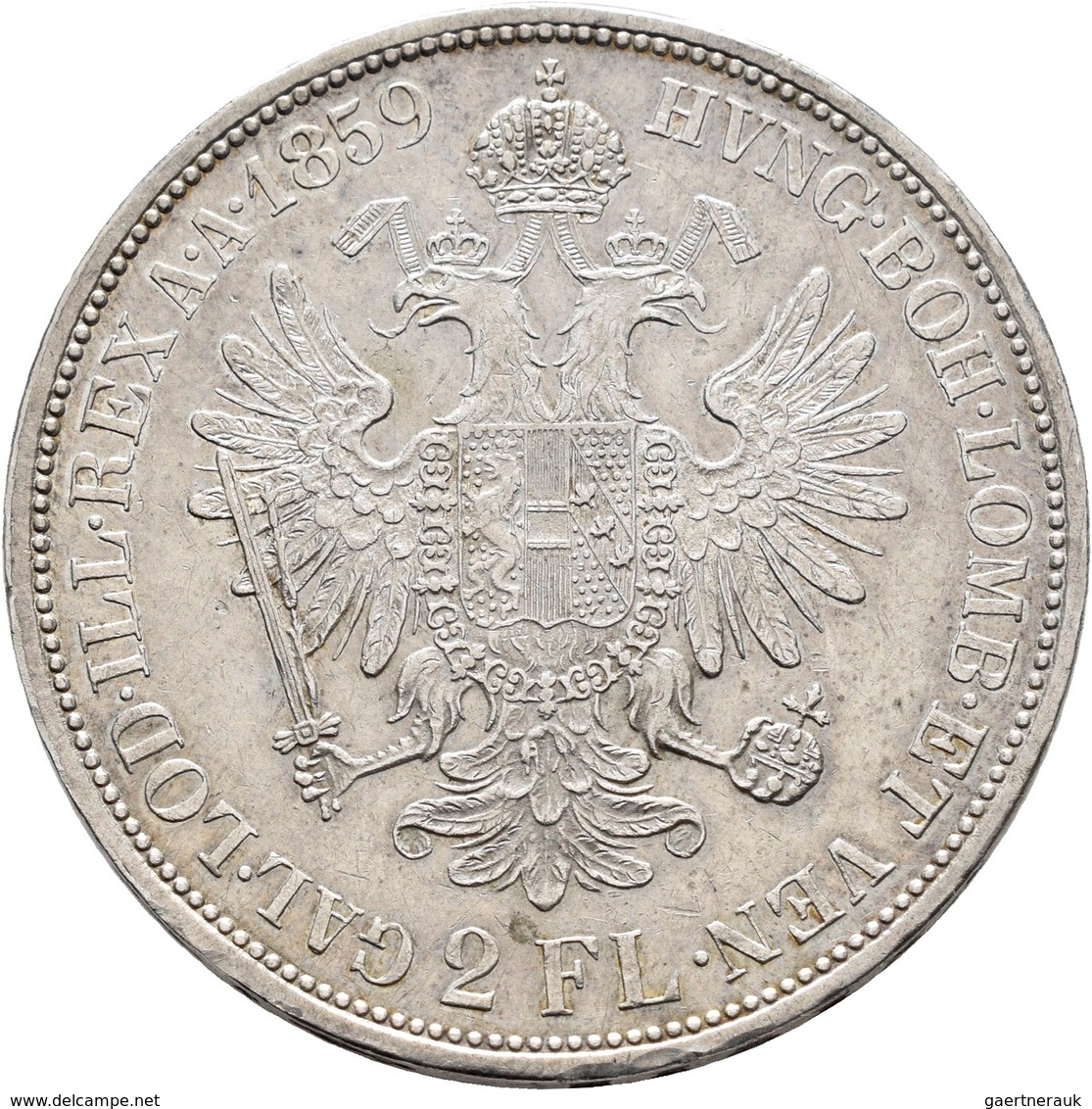 Haus Habsburg: Franz Joseph I. 1848-1916: Doppelgulden / 2 Florin 1859 B (Kremnitz). Herinek 491, Ja - Andere - Europa