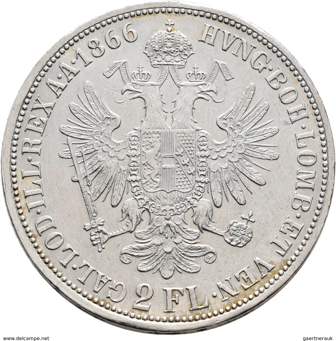 Haus Habsburg: Franz Joseph I. 1848-1916: Doppelgulden / 2 Florin 1866 A. Herinek 494, Jaeger 336, F - Autres – Europe