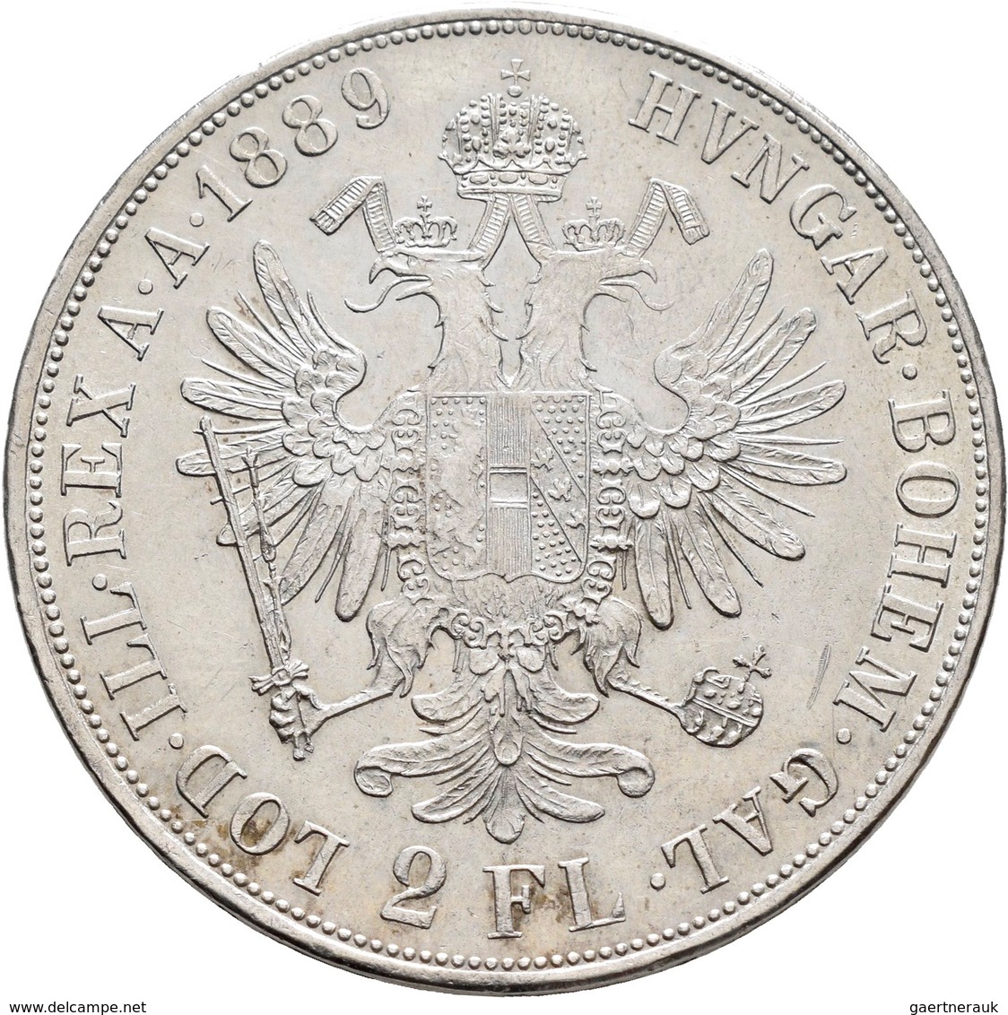 Haus Habsburg: Franz Joseph I. 1848-1916: Doppelgulden / 2 Florin 1889. Herinek 518, Jaeger 343, Frü - Andere - Europa