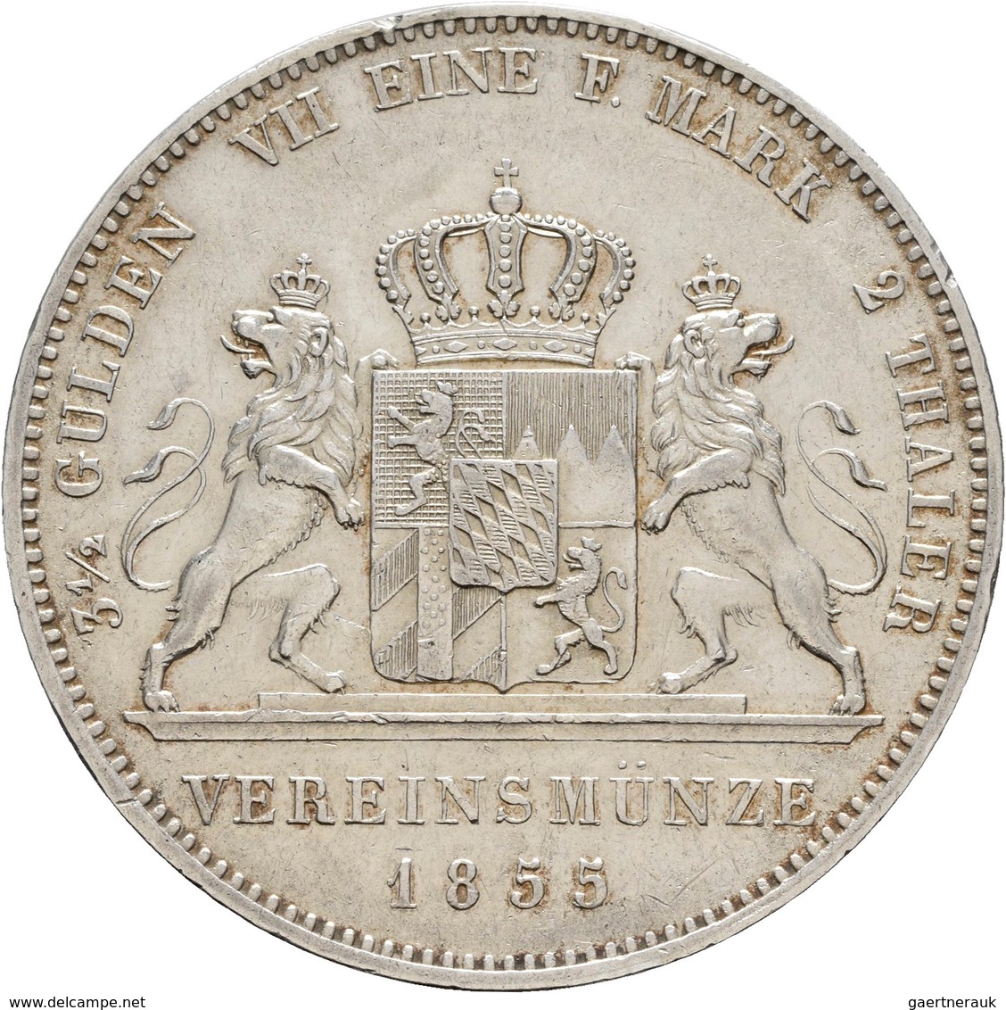 Bayern: Maximilian II. Joseph 1848-1864: Doppeltaler 1855, AKS 146, Jaeger 85, Kl. Randfehler, Kratz - Andere & Zonder Classificatie