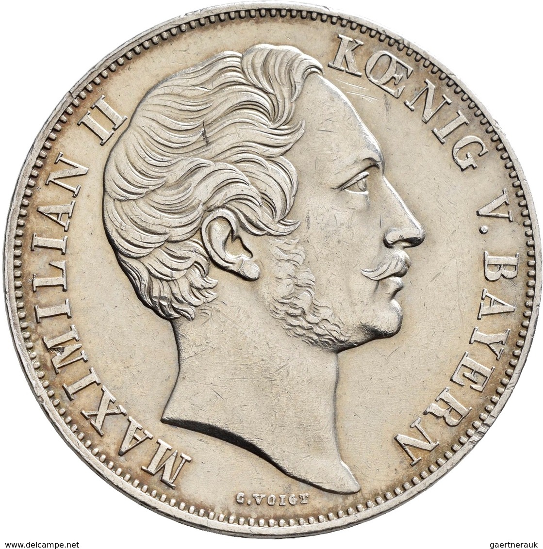 Bayern: Maximilian II. Joseph 1848-1864: Doppelgulden 1855, Mariengulden / Mariensäule, AKS 168, Jae - Sonstige & Ohne Zuordnung