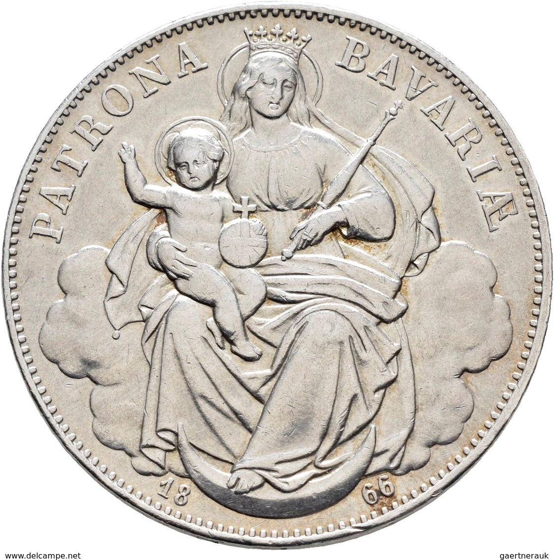 Bayern: Ludwig II. 1864-1886: Vereinstaler 1866 (Madonna, Patrona Bavariae). 18,5 G. AKS 176, Jaeger - Sonstige & Ohne Zuordnung